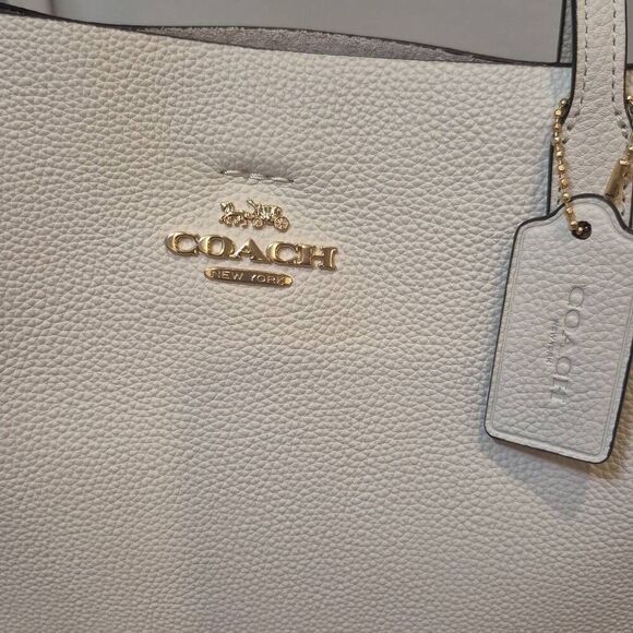 NWT Coach Leather Chalk Thea Tote Bag - Picture 4 of 9